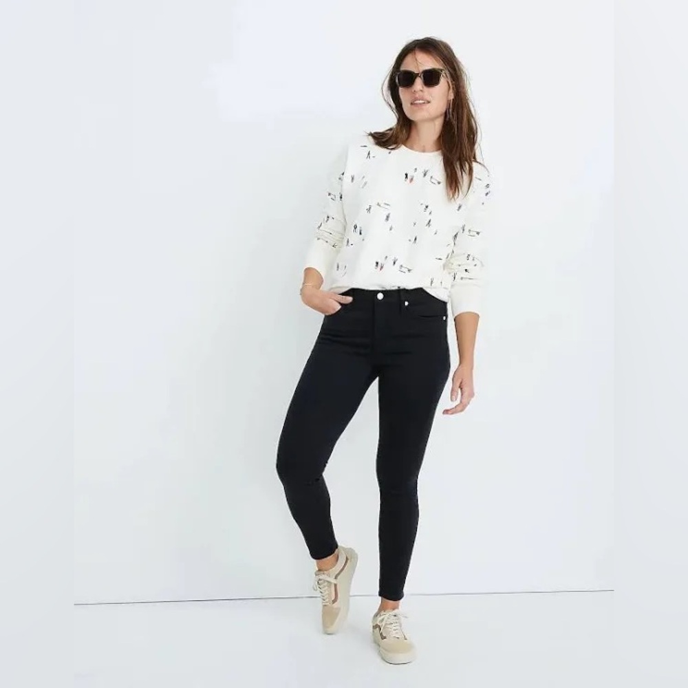 Madewell Women's 9” Mid-Rise Black Skinny Jean - Size 29T